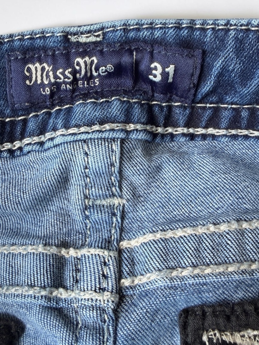 Miss Me Hailey Skinny Jeans Low Rise Embroidery Pocket Rodeo Core Western 31 - Picture 8 of 16